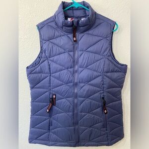 Canada Weather Gear Blue Winter Glacier Shield Puffer Vest Size Large w/pouch